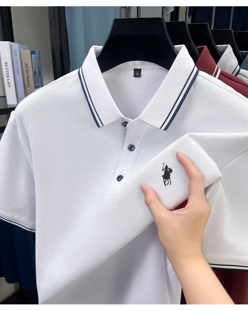 Summer Striped Collar Polo Shi - огляд і ціна Polo Shirt Pique