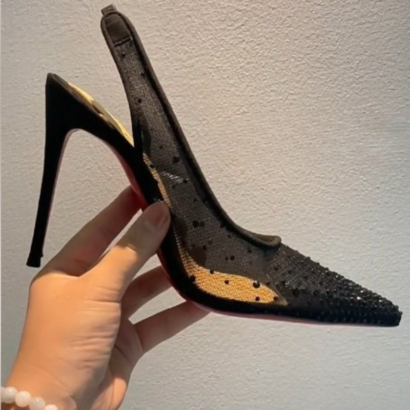 Mesh Rhinestone Rear Empty Sti - огляд і ціна Casual Sandal Leather
