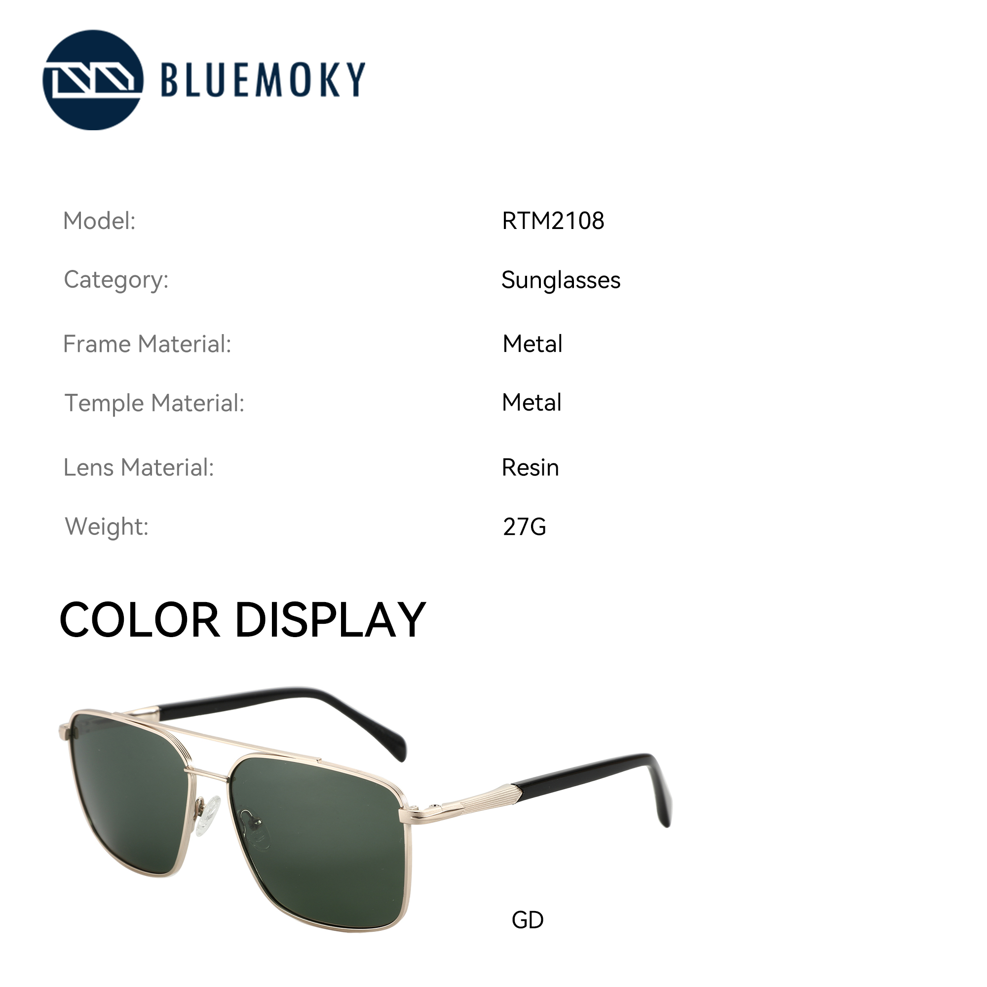 BLUEMOKY L Size Fashion Metal  - огляд і ціна Sunglasses Aviator Polarized