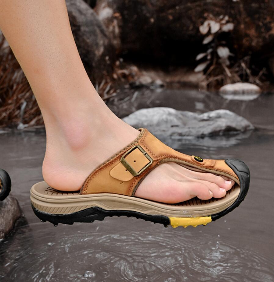 Genuine Leather Sandals Men Br - огляд і ціна Flip Flop Leather Men