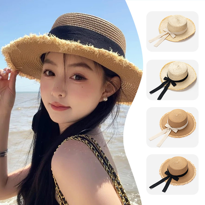 Women Straw Sun Hat Bowknot Su - огляд і ціна Packable Hat Nylon