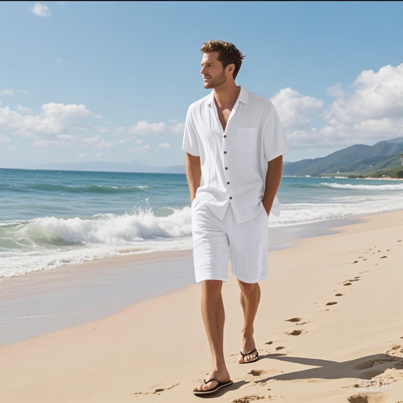 Men Linen Blend Camp Collar Sh - огляд і ціна Shirt Camp Collar