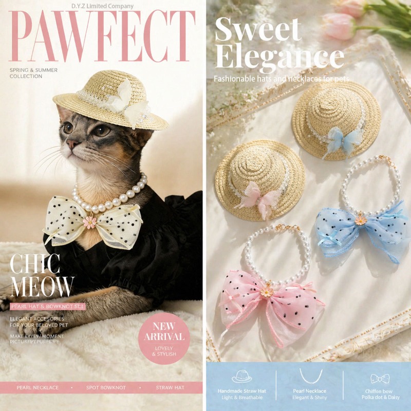 Cute Summer Pet Straw Bucket H - огляд і ціна Bucket Hat Straw