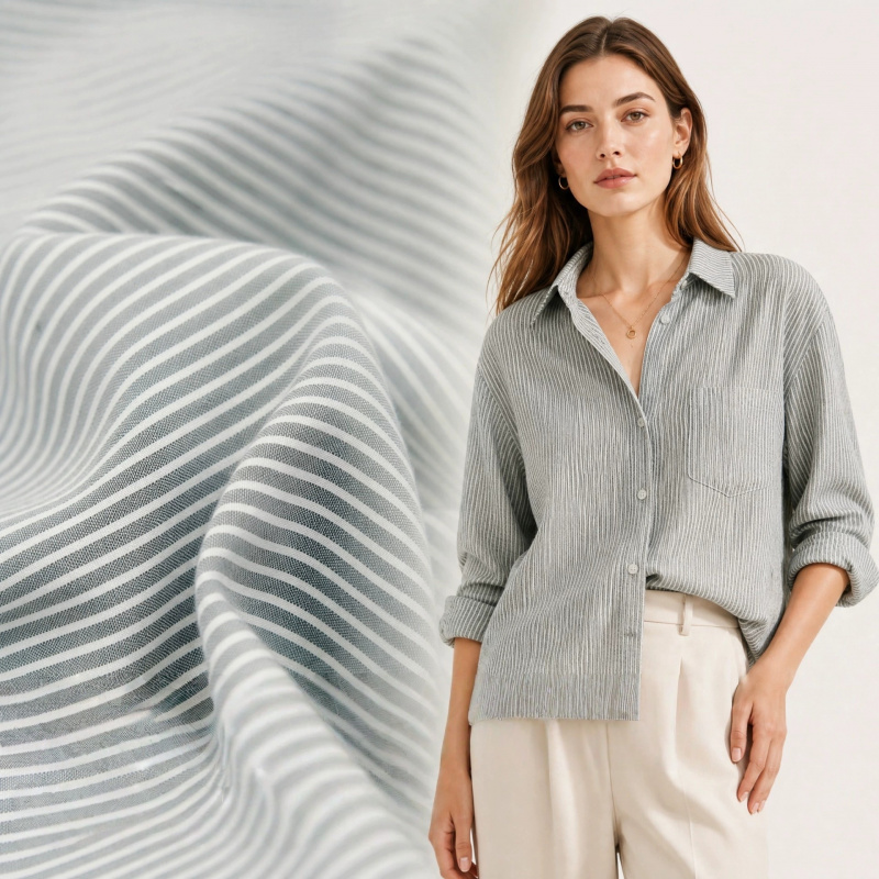 Japanese-style gray-white fine - огляд і ціна Linen Shirt Breathable