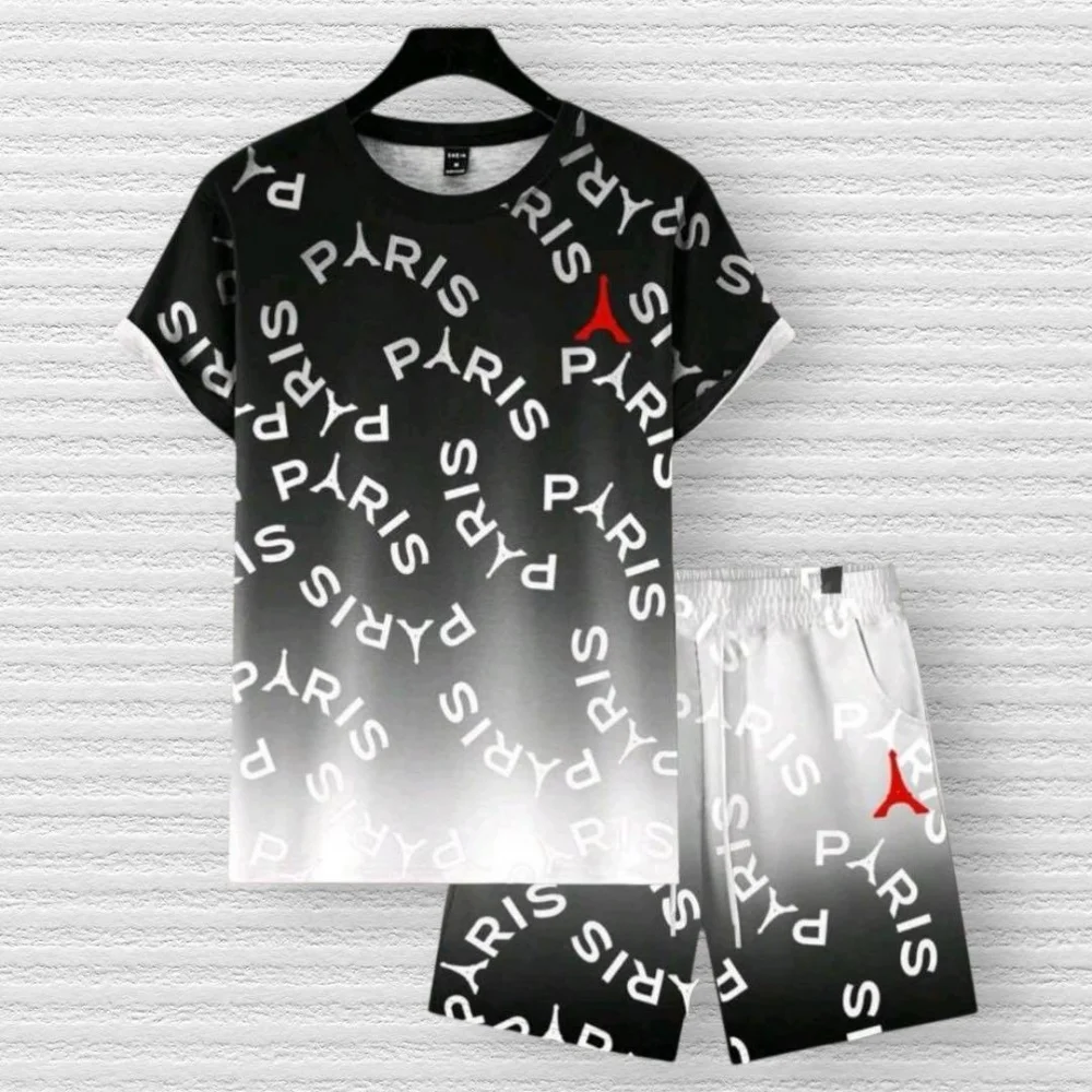 Men Letter Print Round Neck Sh - огляд і ціна Tee Graphic Print