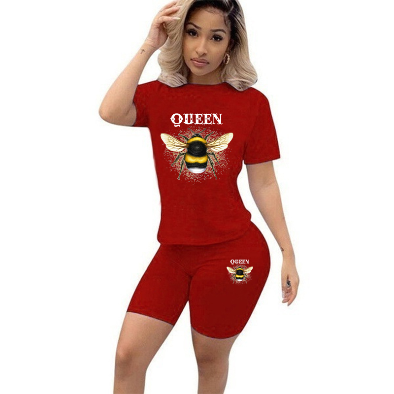 Women Two Piece Set Summer Sho - огляд і ціна Tee Graphic Print