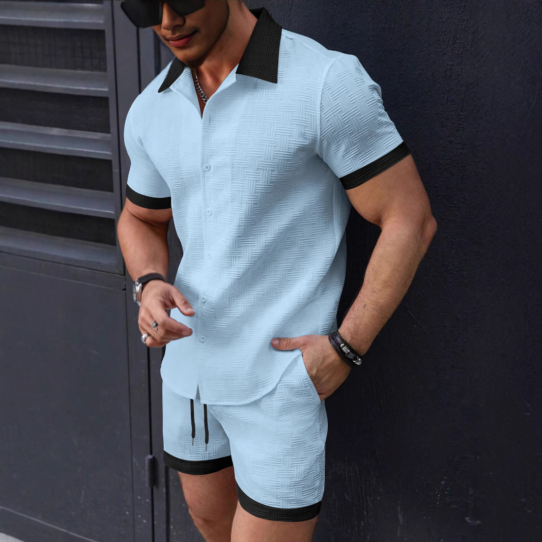 Matching Sets Trend Men Suit   - огляд і ціна Short Linen Drawstring