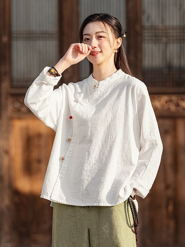 New Chinese Style Zen Meditati - огляд і ціна Linen Shirt Breathable