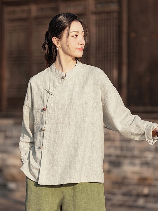 New Chinese Style Zen Meditati - огляд і ціна Linen Shirt Breathable