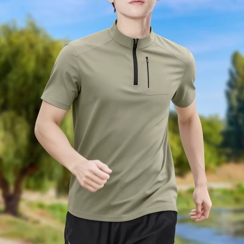 Men's Half-Zip High-Stretch Qu - огляд і ціна Shirt Camp Collar