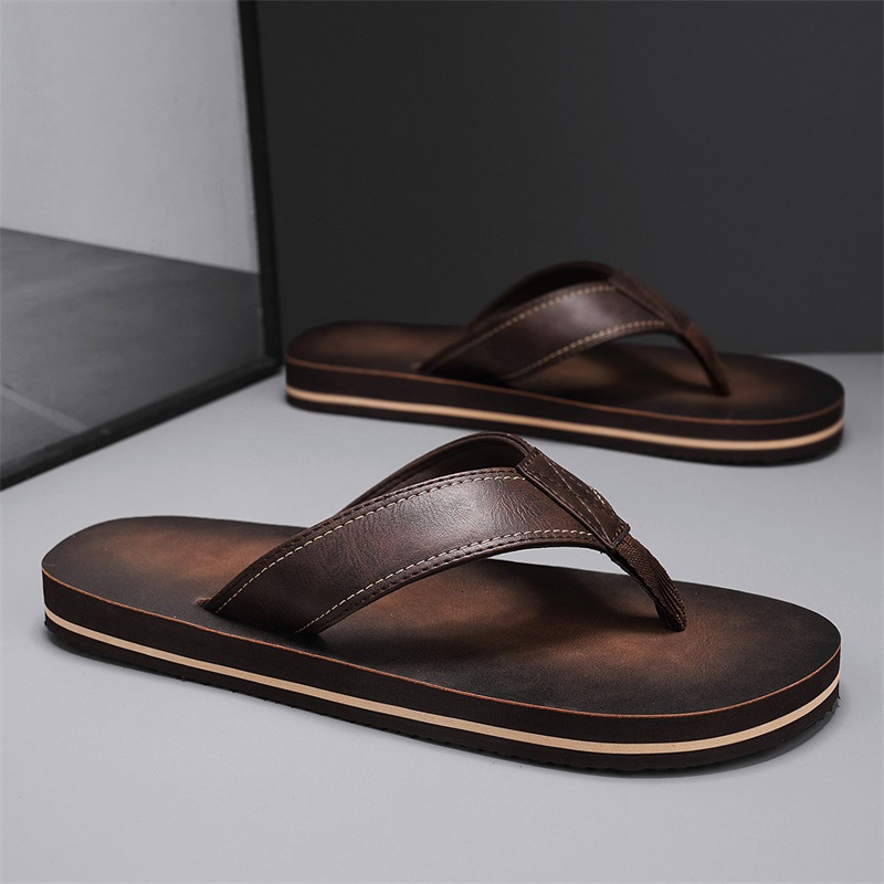 Men's Vintage Washed Faux Leat - огляд і ціна Flip Flop Leather Men