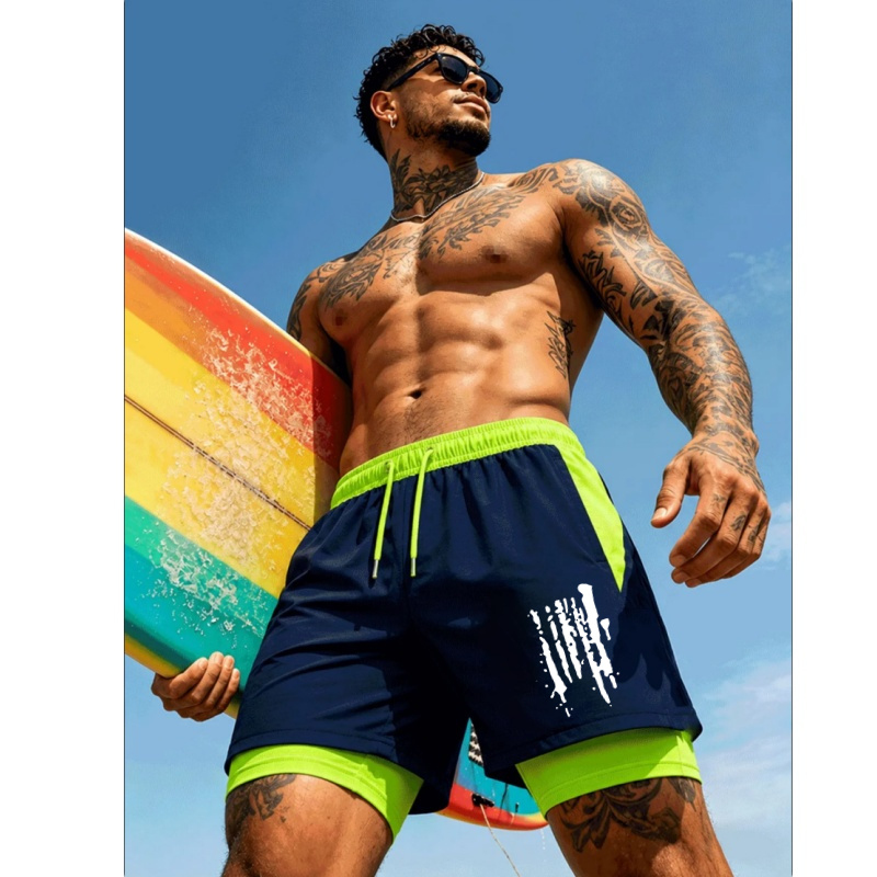 Men'S Two-In-One Double Layer  - огляд і ціна Trunks Board Surf