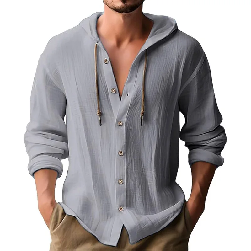 Men's solid color casual long- - огляд і ціна Short Linen Drawstring