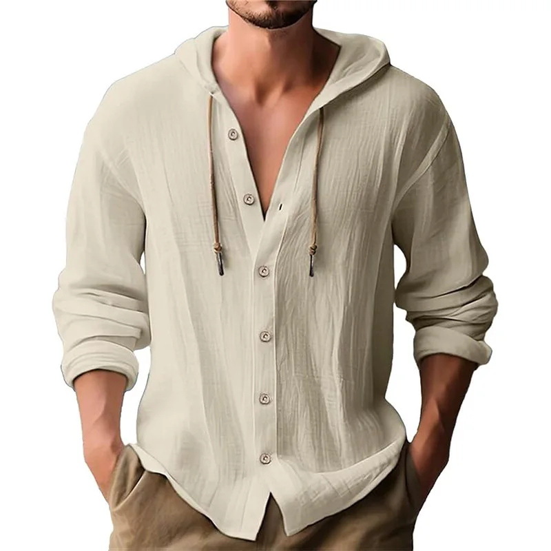 Men's solid color casual long- - огляд і ціна Short Linen Drawstring